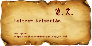 Meitner Krisztián névjegykártya